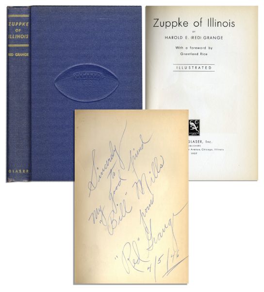Red Grange Signed ''Zuppke of Illinois'' -- 1946