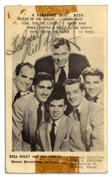 Bill Haley and His Comets Photo Signed by Haley -- With JSA COA