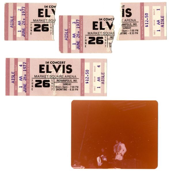 Scarce Elvis Presley 1977 Concert Tickets -- From His Very Last-Ever Performance at the Market Square Arena in Indiana

