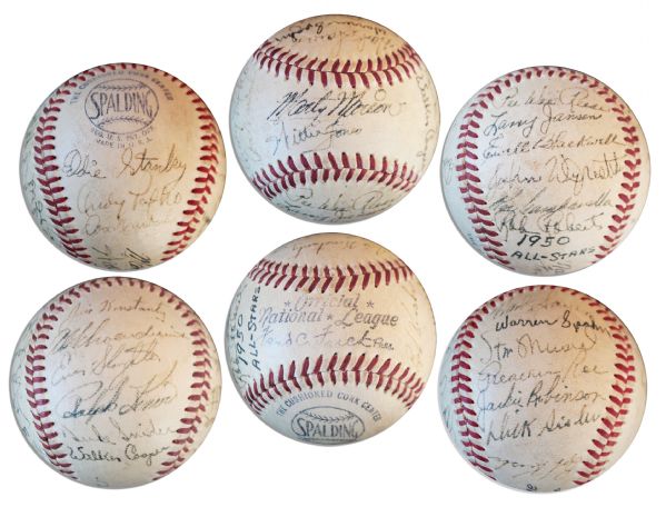 1950 National League All Stars Signed Ball -- 23 Signatures Including HOFers Stan Musial, Roy Campanella, Duke Snider, Ralph Kiner, Robin Roberts, Jackie Robinson & More -- With PSA/DNA COA