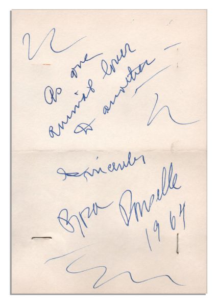 Legendary Soprano Rosa Ponselle Signed Card -- ''As one animal lover to another / Sincerely Rosa Ponselle / 1964''
