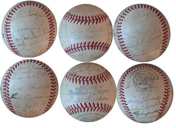 Baseball Signed by 30 All-Stars of the 1950's -- Stan Musial, Jackie Robinson, Warren Spahn & More 