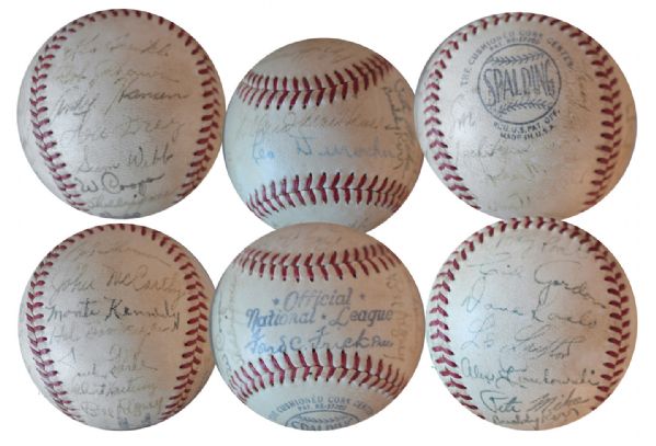 Baseball Signed by 28 Members of The 1948 New York Giants -- With Bobby Thomson, Leo Durocher, Larry Jansen, Jack Lohrke, Monte Kennedy & More
