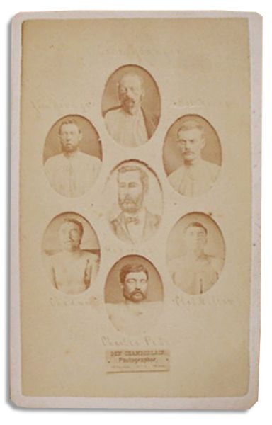 Exceptionally Rare Carte de Visite of the Jesse James and Younger Gang, Circa 1876 -- Depicting 6 Outlaws Involved in the Famed Northfield, Minnesota Botched Bank Raid