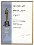Academy Award Nomination Certificate For The Ghost And The Darkness Starring Val Kilmer & Michael Douglas