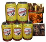 Set of Prop Escorpion Beer Cans Used Throughout the Hit 2012 Film Casa de Mi Padre Starring Will Ferrell