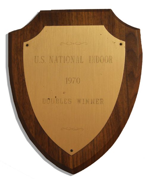 Arthur Ashe ''U.S. National Indoor'' 1970 Doubles Winner Plaque