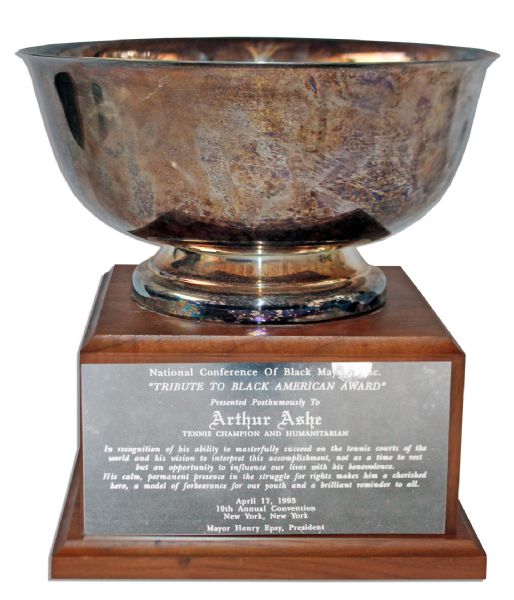 Arthur Ashe's Award From The National Conference of Black Mayors