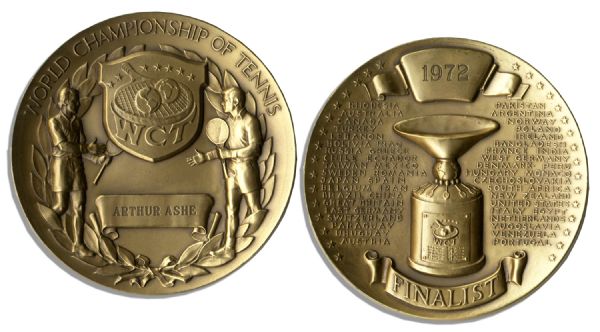 Arthur Ashe's 1972 Finalist Medal From the World Championship of Tennis