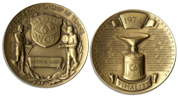 Arthur Ashe World Championship of Tennis Finalist Medal -- 1974