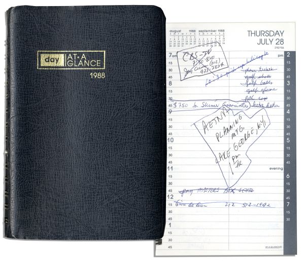 Arthur Ashe's Day Planner From 1988 -- The Year the Tennis Great Was Diagnosed With HIV
