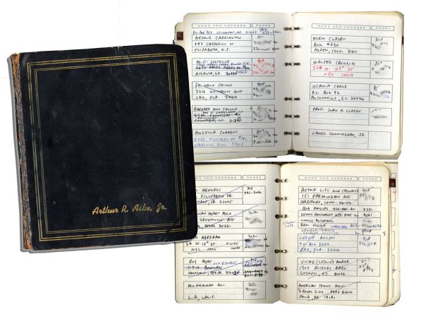 Arthur Ashe's Personal Address Book -- With Handwritten Entries by Ashe of His Friends & Acquaintances -- Including Muhammad Ali, O.J. Simpson, John McEnroe, Walter Cronkite & Many More