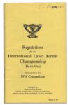 Arthur Ashes Personally Owned Regulations Booklet for The 1976 Davis Cup