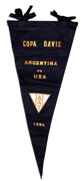 Arthur Ashe's Davis Cup Flag From 1984 -- From the Competition Between the United States & Argentina