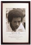 Elegant Photo of Tennis Legend Arthur Ashe -- With Printed Apartheid-Related Poem by His Friend, South African Don Mattera -- Regarding Ashes 1973 Admittance to the South African Open