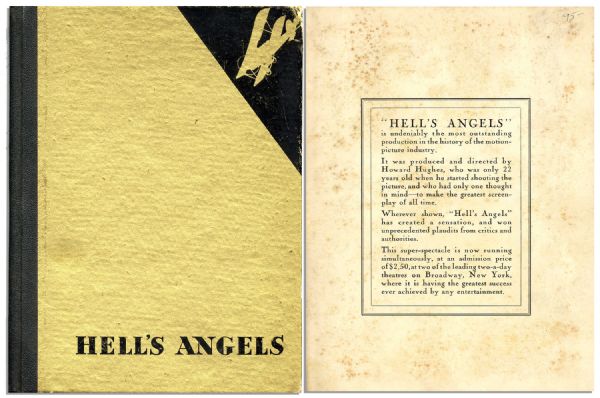 ''Hell's Angels'' Press Book to Promote the Epic 1930 Film Directed by Howard Hughes and Starring Jean Harlow