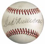 Ted Williams Signed Official Rawlings Baseball -- Signed Boldly in Black Ink on Sweet Spot -- With JSA COA -- Near Fine