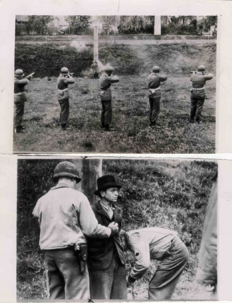 Two WWII Photographs Showing the Execution of Nazi Spy Richard Jarczyk -- 5.5'' x 8.5'' -- Near Fine