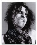 Electrifying 8 x 10 Glossy Signed Photo of Rocker Alice Cooper -- Signed in Silver -- Near Fine -- With Wehrmann COA
