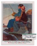 Norman Rockwell Signed Print of The Christmas Coach