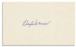 Baseball Hall of Famer Little Poison Signs Lloyd Waner Crisply in Blue Ink -- Light Cardstock Measures 5 x 3 -- Fine