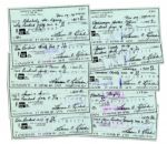 Lot of 10 Personal Checks Signed by Baseball HOFer Harmon Killebrew