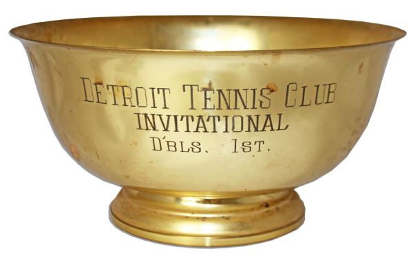 Arthur Ashe's Brass Trophy From His Doubles Win at the Detroit Tennis Club Invitational