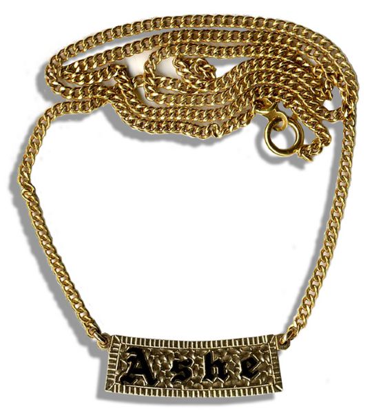 Gold Necklace Personally Worn by One of the World's Greatest Tennis Players of All Time, Arthur Ashe