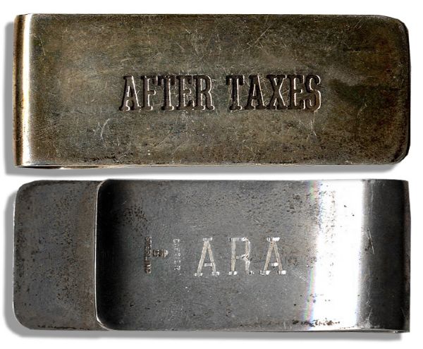 Arthur Ashe's Personally Owned & Monogrammed Sterling Silver Money Clip