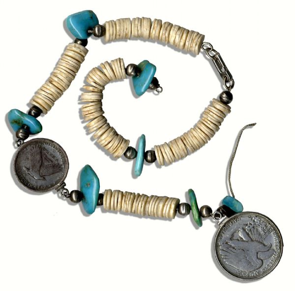 Arthur Ashe Turquoise & Coin Necklace
