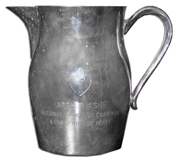 Silver Pitcher Awarded to Arthur Ashe as National Campaign Chairman & ''Champion for Heart''