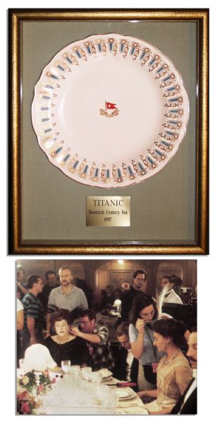 Screen-Used China Plate From the 1997 Blockbuster Film, ''Titanic'' -- With a COA From 20th Century Fox