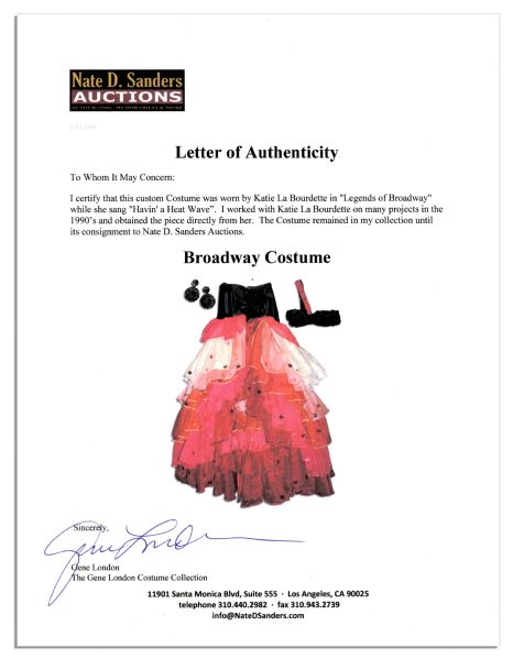 Broadway Costume Worn by Katie La Bourdette in ''Legends of Broadway'' While Singing ''Havin' a Heat Wave''