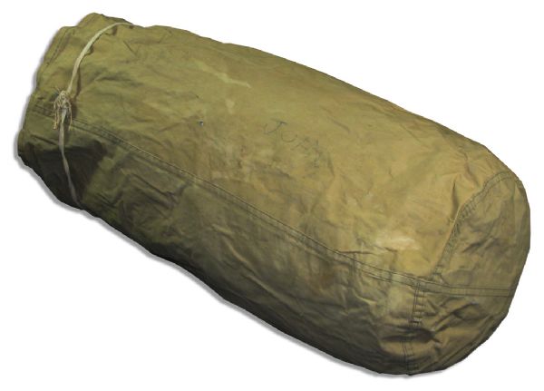 John Wayne Production-Used Government-Issued Duffel Bag From ''The Green Berets'' Bearing His Name -- From Wayne's Own Estate