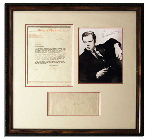 Orson Welles Typed Letter Signed Mentioning ''Citizen Kane'' -- 3 Months After Its Premiere -- ''...three new pictures which I hope you will like as well if not better than 'Citizen Kane'...''