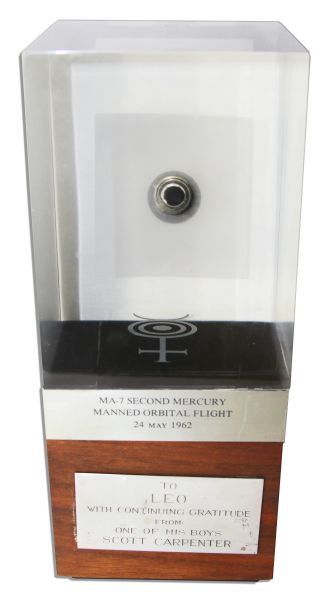 Engine Start Button From the Mercury-Atlas 7 Spacecraft -- From the Estate of Scott Carpenter's Attorney, to Whom Carpenter Gave the Button