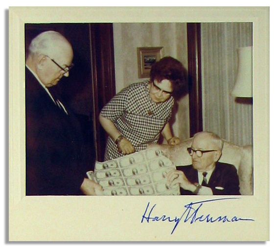 President Harry Truman $1 Bill Signed -- ''The Buck Stops Here!'' President -- Scarce