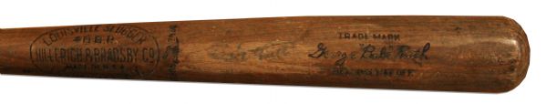 Excllent Babe Ruth Signed Louisville Slugger Baseball Bat -- With PSA/DNA