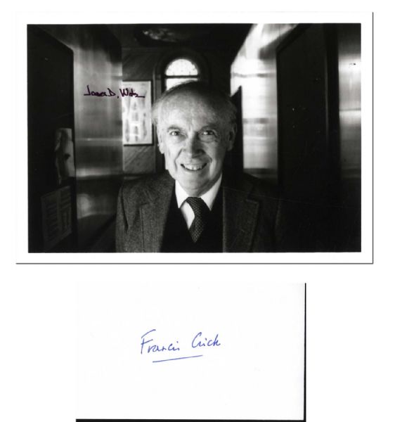 James Watson and Francis Crick Signatures -- Nobel Prize Winning Scientists Who Discovered DNA