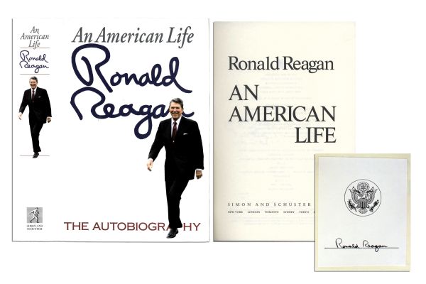 Ronald Reagan Signed First Edition of His Memoir ''An American Life''