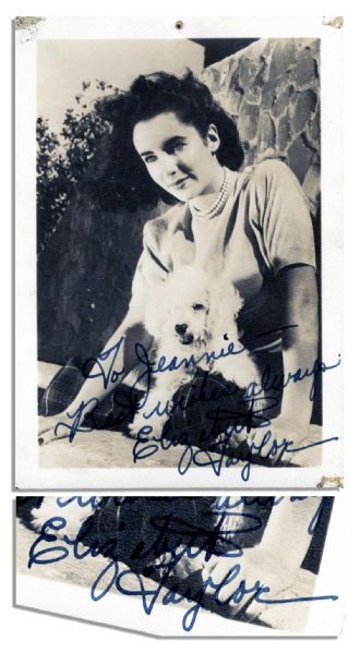 Elizabeth Taylor Twice Signed Photograph as Beautiful, Young Ingenue