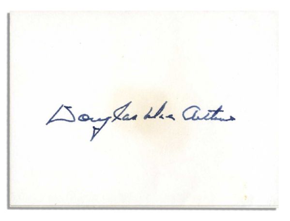 Five Star General Douglas MacArthur Signature -- 4'' x 3'' -- With PSA/DNA COA -- Very Good 