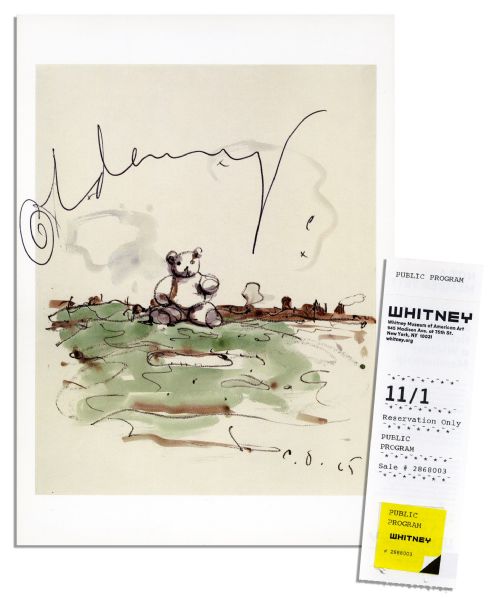 Claes Oldenburg Signed Postcard of His ''Teddy Bear'' Public Art Concept