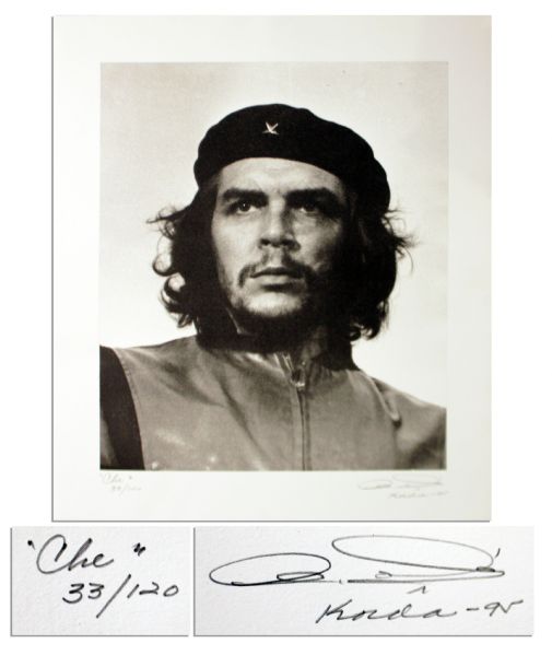 Che Guevara ''Heroic Warrior'' Signed by Photographer Alberto Korda -- Limited Edition Lithograph Photo