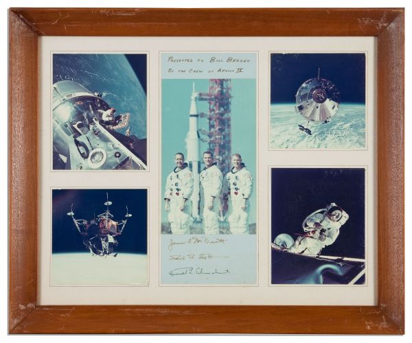 Apollo 9 Photo Montage Featuring All Three Astronauts' Signatures