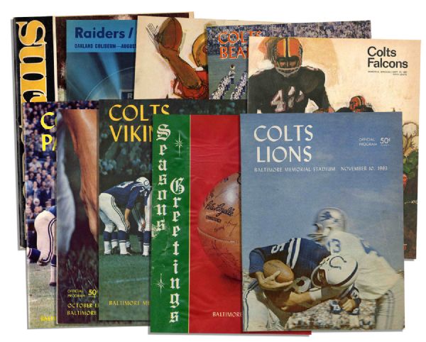 Collection of 10 Vintage Baltimore Colts Programs -- 1960's