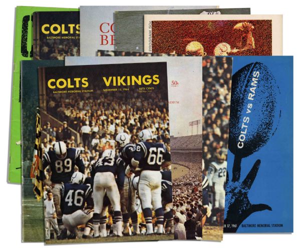 Collection of 10 Vintage 1960's Baltimore Colts Programs