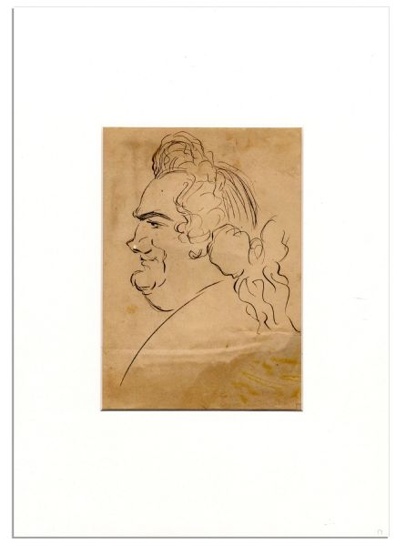 Sketch by Opera Great Enrico Caruso --  Likely of Himself in Character