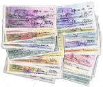 Lot of 100 Checks Signed by Classic Hollywood Film Star Mary Astor