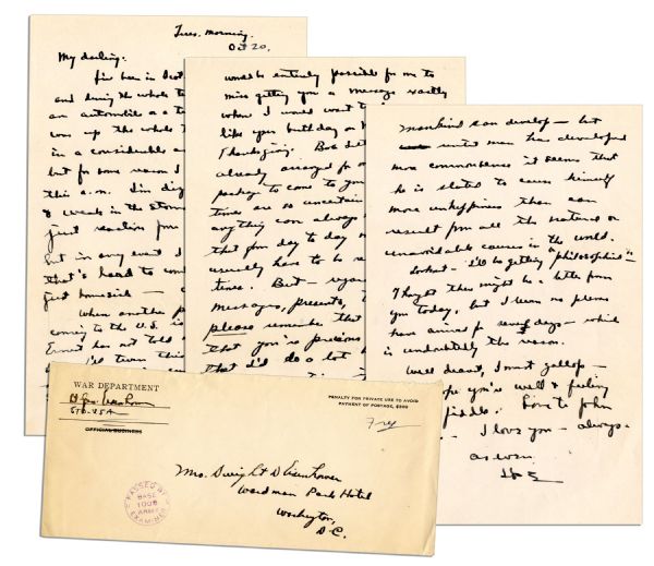 Eisenhower's Touching Wartime Letter to His Wife -- ''...war is so terrible...until man has developed more common sense it seems that he is slated to cause himself more unhappiness...''